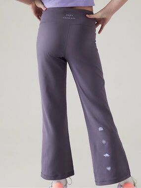 Athleta Kids Purple Flare Sweatpants with Icon Details
